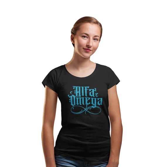 Camiseta Cristã Alfa e Ômega | Baby Long Quality