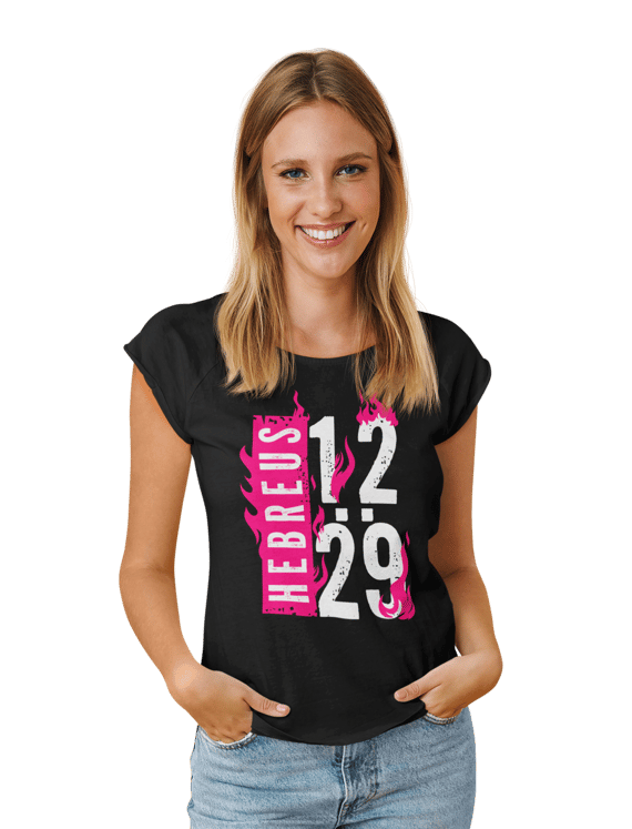 Camiseta Cristã Hebreus 12:29 | Baby Long Quality