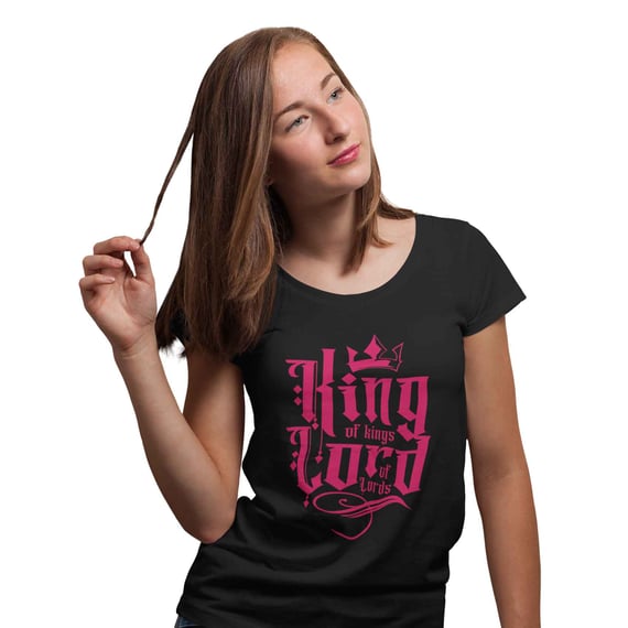 Camiseta Cristã King of King, Lord of Lord | Baby Long Quality