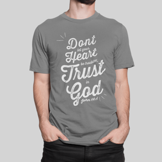 Nome do produto Camiseta - Trust in God (Preta, Cinza,Vinho e Azul Marinho)