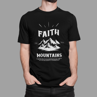 Nome do produto Camiseta - Faith Can Move Mountains (Preta)
