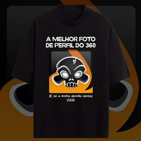 Melhor foto do 360 (caveira foda) - Camiseta Oversized Preta