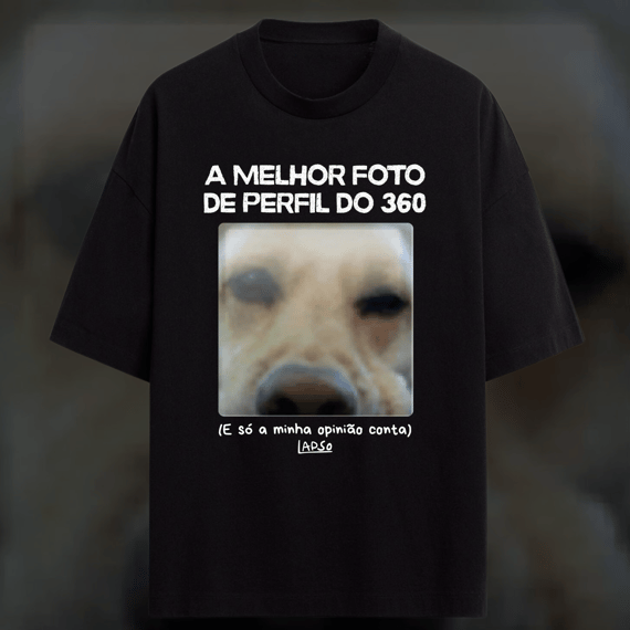 Melhor foto do 360 (cachiorro fofo) - Camiseta Oversized Preta