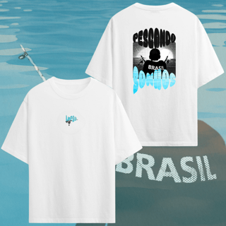 Camiseta Pescando Sonhos - Oversized Branca