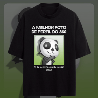 Nome do produtoMelhor foto do 360 (panda) - Camiseta Oversized Preta