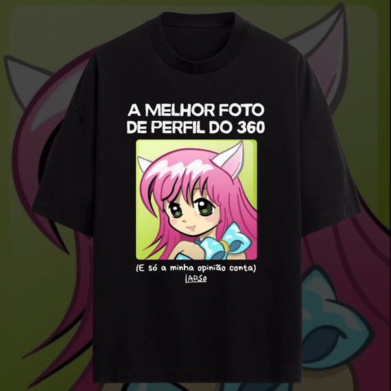 Melhor foto do 360 (fada fofa) - Camiseta Oversized Preta