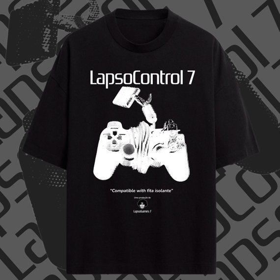 Lapso Control 7 - Camiseta Oversized Preta