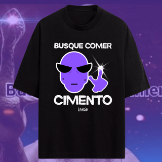 Apenas busque comer cimento - Oversized Preta