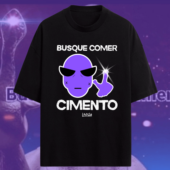 Apenas busque comer cimento - Oversized Preta
