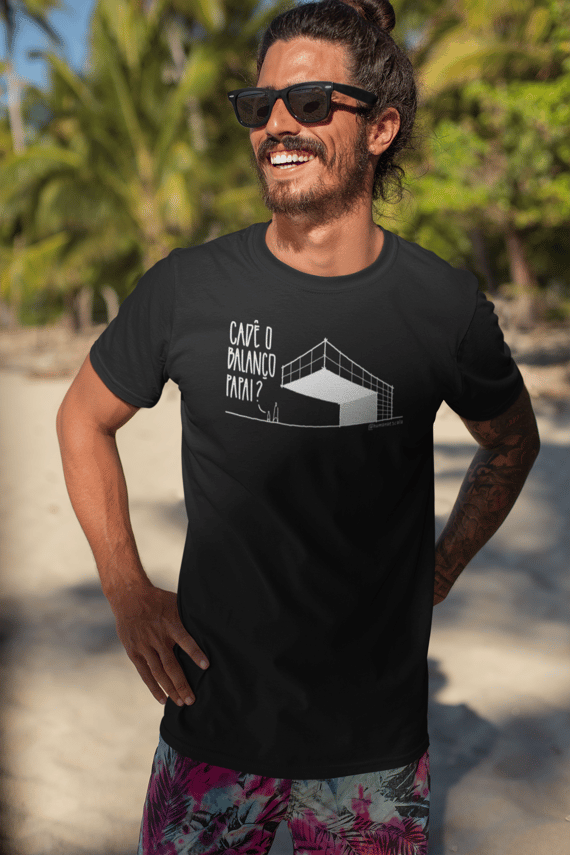 Camiseta Unissex Preta - Cadê o balanço papai?