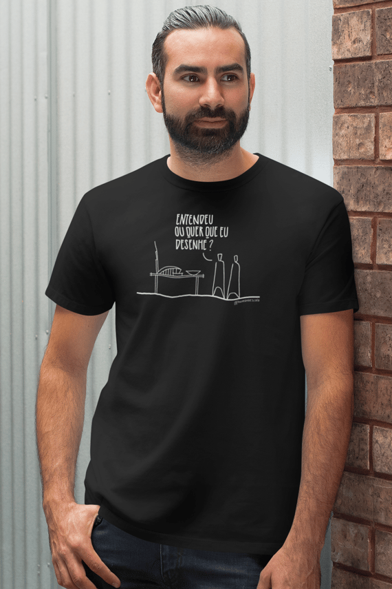 Camiseta Unissex Preta - Quer que eu desenhe?