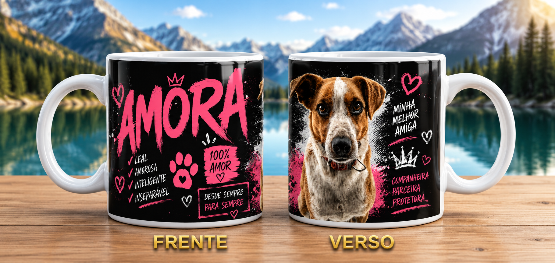 Caneca Amora Melhor Amiga Caneca Pet Cerâmica Premium 325ml