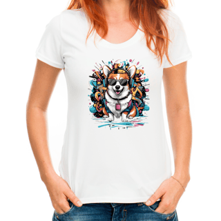 Nome do produto Camiseta Feminina Cachorro Hip Hop - Estilo e Atitude 