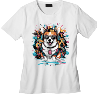 Nome do produto Camiseta Feminina Cachorro Hip Hop - Estilo e Atitude 