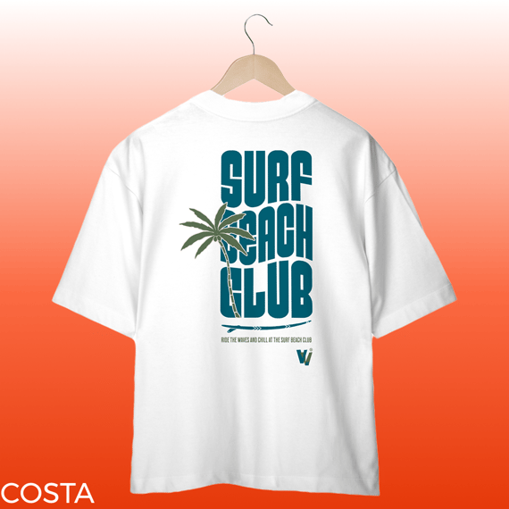 camisa oversized surf beach club