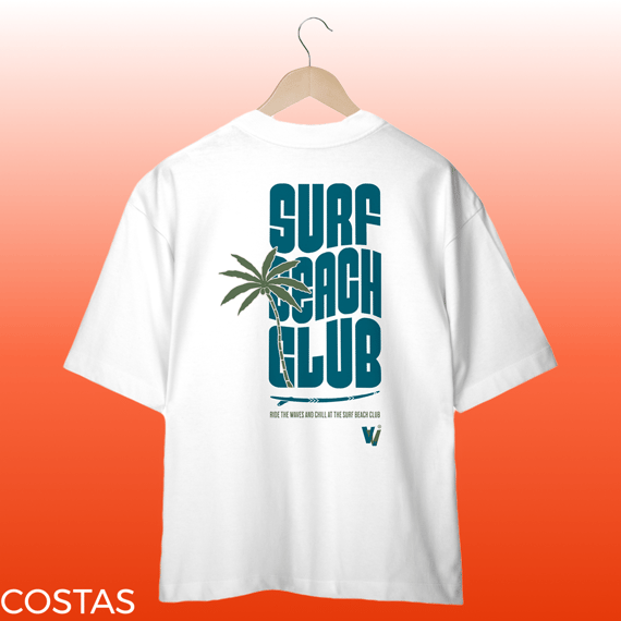 camisa oversized surf beach club