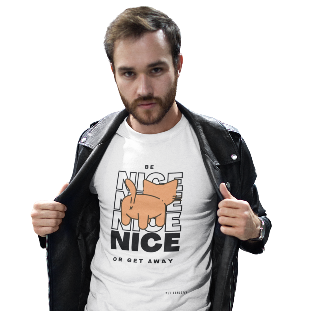 Camiseta Pima [Be Nice or Get Away] Cat