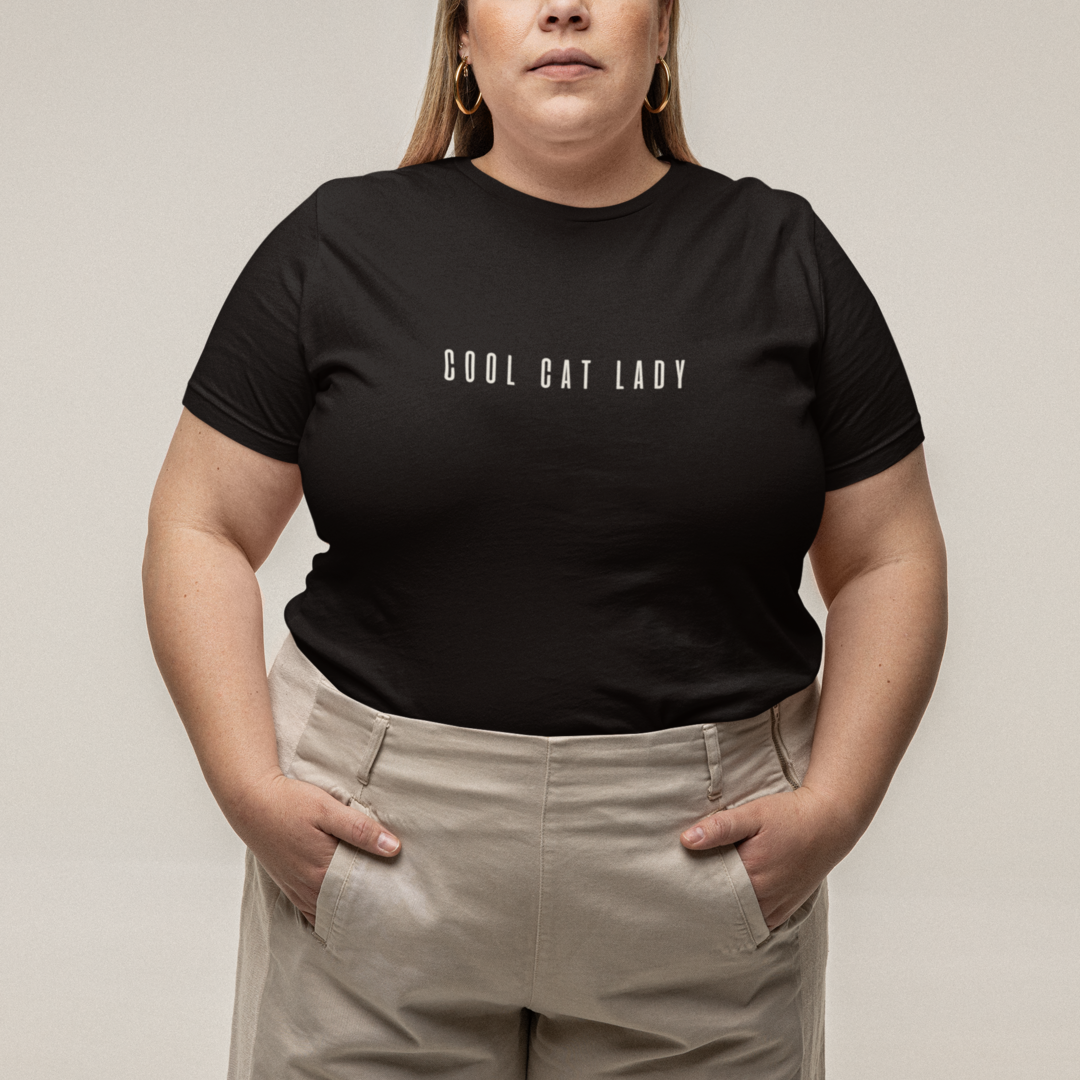 Camiseta Plus Size [Cool Cat Lady]