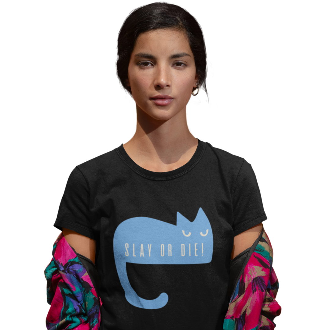 Nome do produto: Camiseta Baby Long Basic  [Slay or Die] Cat
