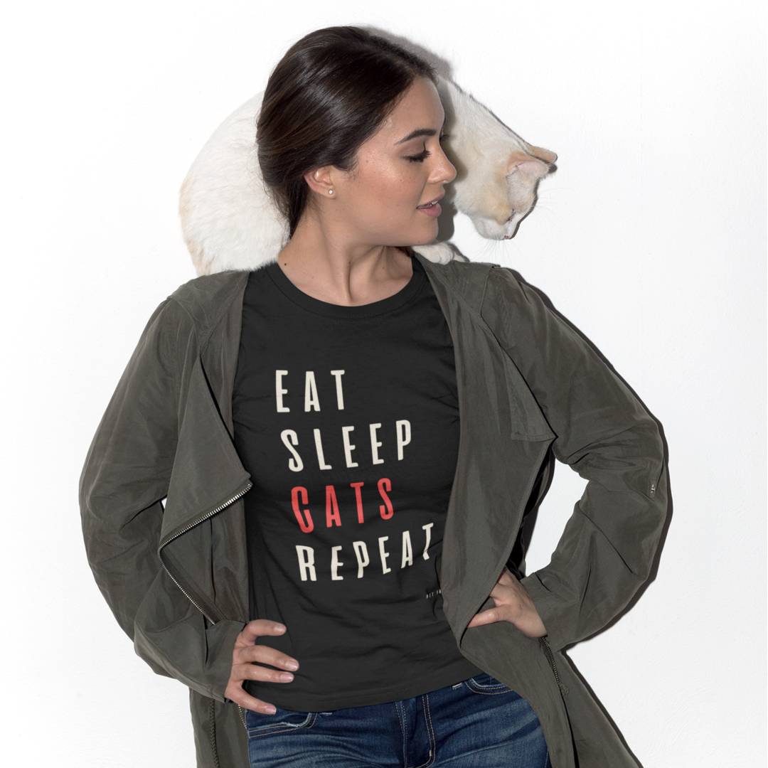 Camiseta Pima [Eat Sleep Cats Repeat]