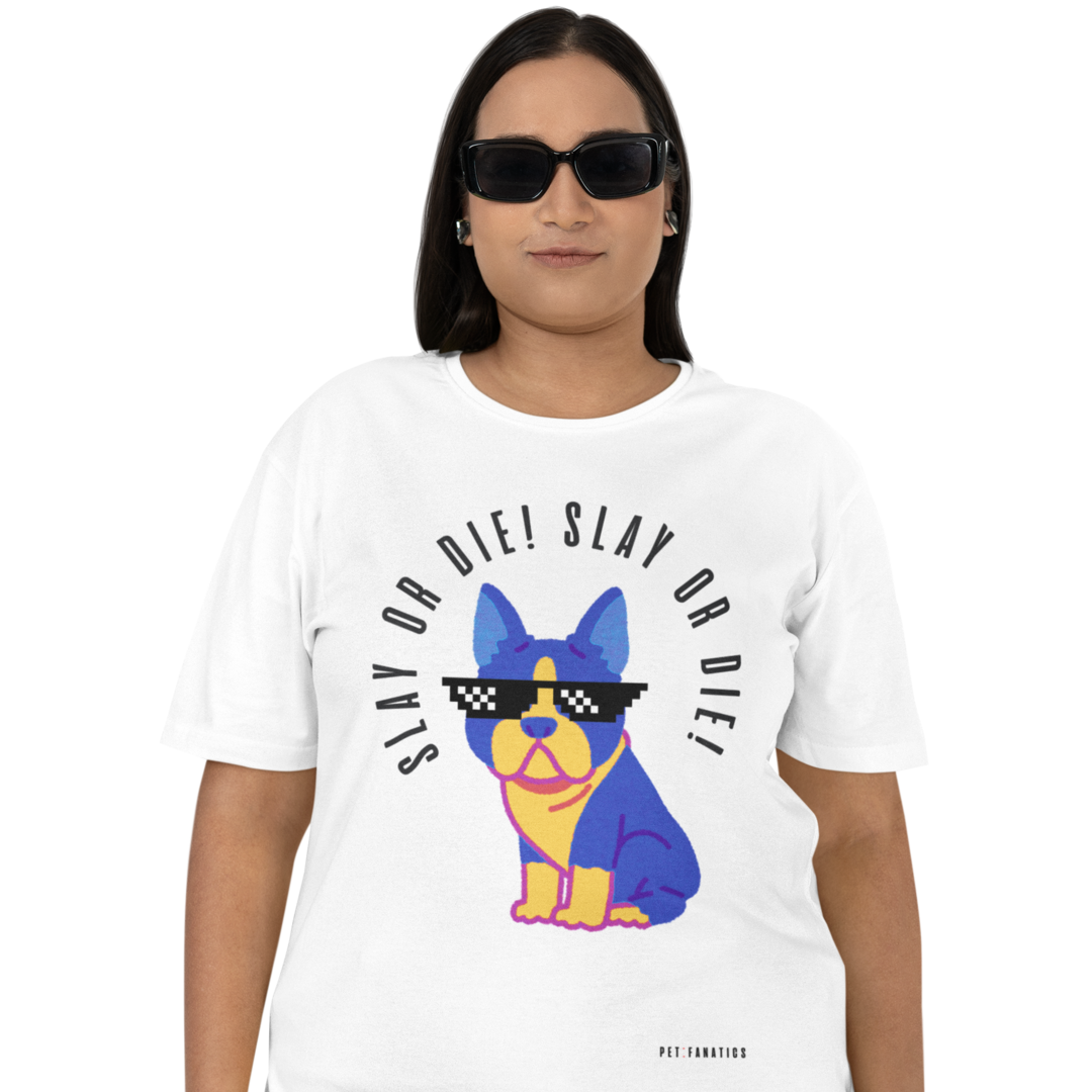 Camiseta Plus Size [Slay or Die] Dog