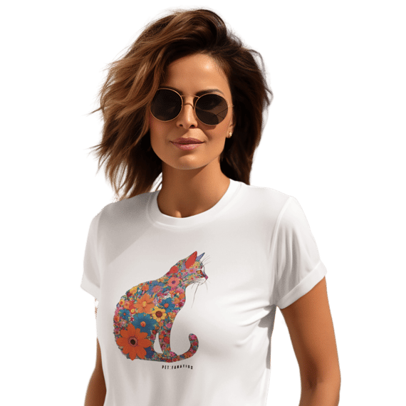 Camiseta Basic Flowered Cat
