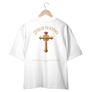 Nome do produto Camiseta Oversized Jesus Is King Geometrica