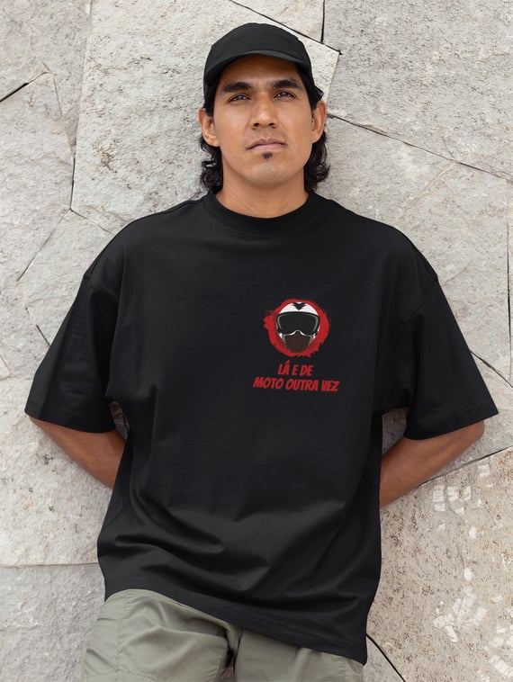 Capacete - Collab Lá e de Moto Outra Vez - Unissex, 100% Algodão, Oversized