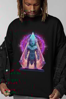 Cyberpast Oversized: Aztec II - Unissex, 100% Algodão