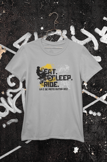 Nome do produto Eat, Sleep, Ride - Collab  Lá e de Moto Outra Vez  - Unissex, 100% Algodão, Plus Size