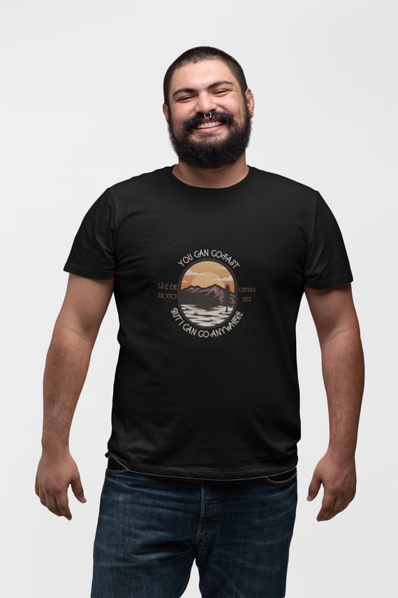 You Can Go Fast Collab Lá e de Moto Outra Vez  - Unissex, 100% Algodão, Plus Size