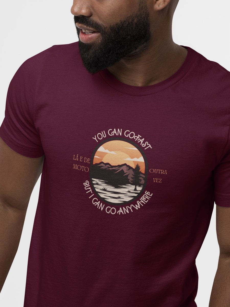 Nome do produto: You Can Go Fast Collab Lá e de Moto Outra Vez - Unissex, 100% Algodão