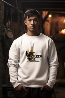 Nome do produto Eat, Sleep, Ride - Collab  Lá e de Moto Outra Vez  - Unissex, Moletom fechado