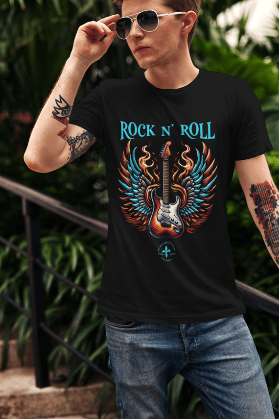 T-shirt Prime Guitarra em Chamas