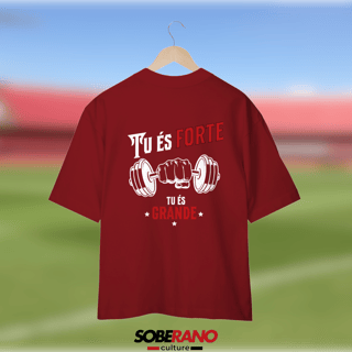 Nome do produto Camisa Oversize Soberano Culture TU ÉS FORTE TU ÉS GRANDE - ESCURO - 