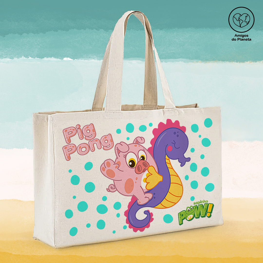 Nome do produto: Ecobag Pig Pong e Marino
