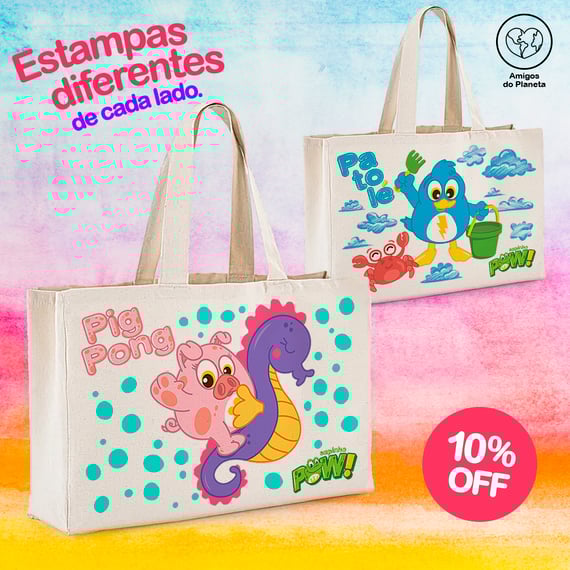 Ecobag Pig Pong e Patolé