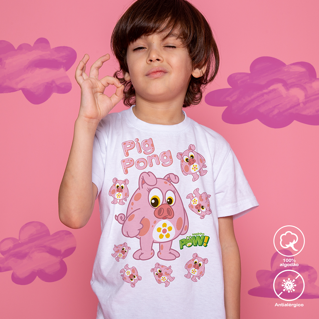 Nome do produto: Camiseta Infantil Pig Pong