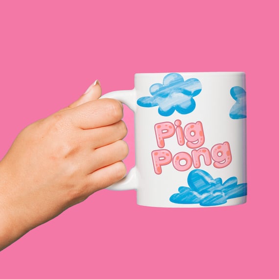 Caneca Pig Pong Nuvens