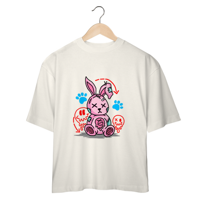 Camiseta Oversize coelhinho rosa 