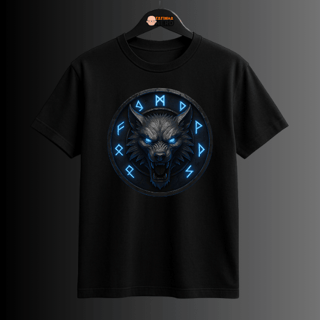 Camiseta medalhão lobo branco - inspirado The Witcher