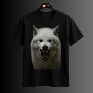 Camiseta lobo branco - Inspirada em The Witcher