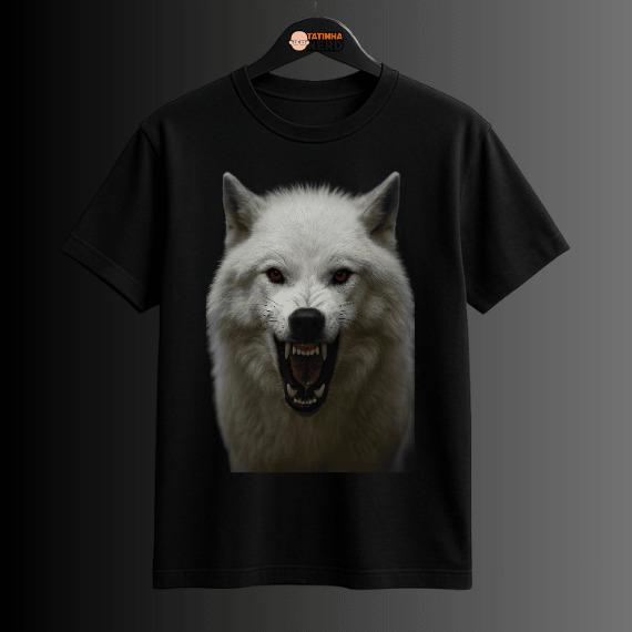 Camiseta lobo branco - Inspirada em The Witcher