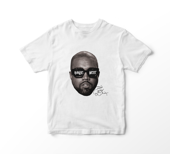 Camiseta Kanye West - Glasses (branca)