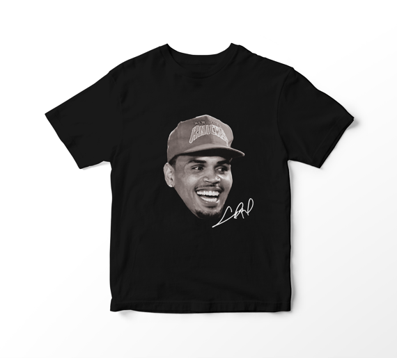 Camiseta Chris Brown - Faces (preta)