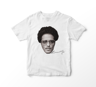 Nome do produto Camiseta Bruno Mars - Faces (branca)