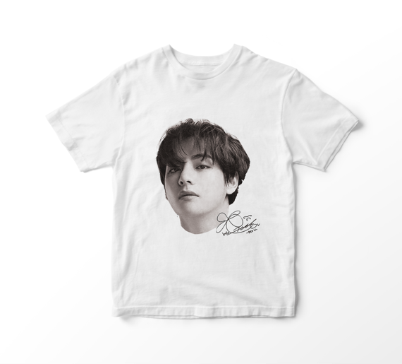Camiseta BTS - V Faces (branca)