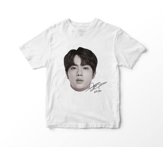 Camiseta BTS - Jin Faces (branca)