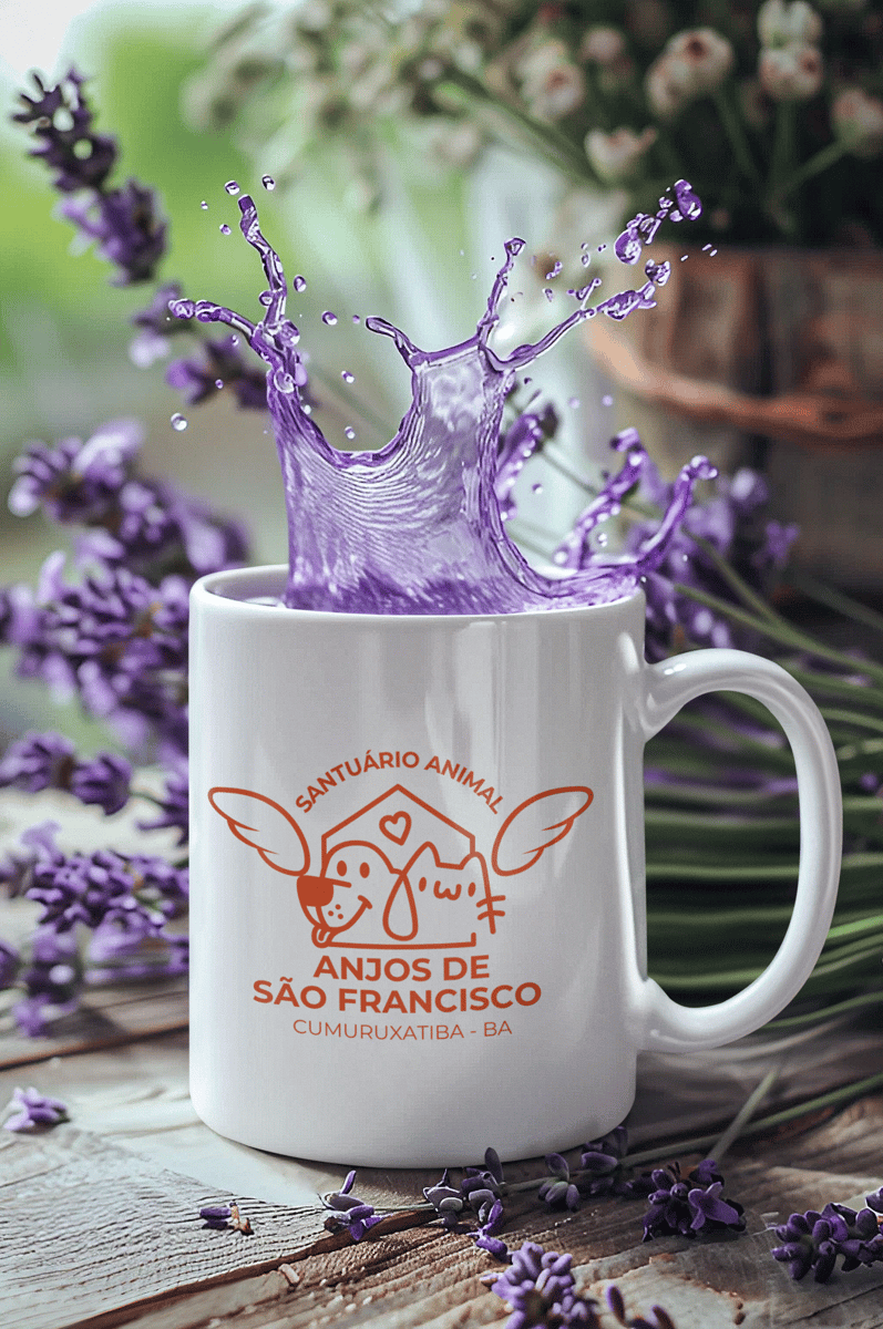 Nome do produto: Caneca Anjos de São Francisco - Cor do Cuidado