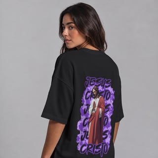 Nome do produto Oversized Jesus | Urbano Sagrado (Roxa)